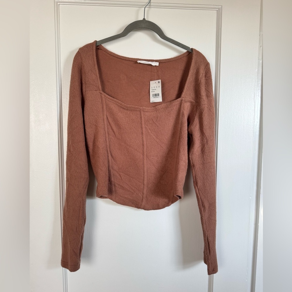 Lush Mocha long sleeve top NWT